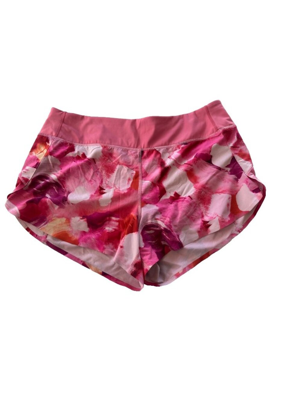 Athleta  LG Printed Multi Color Pink Run With It 3.5" Shorts